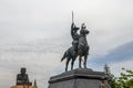 King Taksin the Great on horseback and Luang Phor Thuad in Wat Huay Mongkol a Buddhist temple in Thap Tai, Hua Hin District