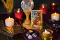 King tarot card on table Royalty Free Stock Photo