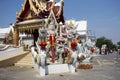 King Thao Wessuwan or Vasavana Kuvera giant statue and King snake naka for thai people visit respect praying at Wat Pracha Rat
