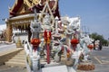 King Thao Wessuwan or Vasavana Kuvera giant statue and King snake naka for thai people visit respect praying at Wat Pracha Rat