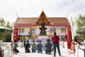 King Thao Wessuwan or Vasavana Kuvera giant statue for thai people travel visit and respect praying at Wat Phang Muang temple in