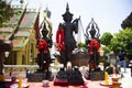 King Thao Wessuwan or Vasavana Kuvera giant statue for thai people traveler travel visit respect praying holy mystery at Wat