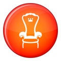 King throne chair icon, flat style Royalty Free Stock Photo