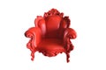 King throne chair isolated on a white background Royalty Free Stock Photo