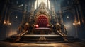 King Throne illustration image. Generative AI. Royalty Free Stock Photo