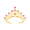 king tiara cartoon vector illustration