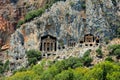 king tombs carved into the rocks belonging to the ancient period,
