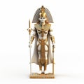 3d Osiris Egyptian Statue On White Background