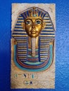 King Tut on a blue background