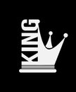 King typography with crown T-shirt design for printing illustration