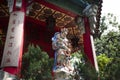 King of the west and one who sees all in Four Heavenly Kings at Wong Tai Sin Temple in Hong Kong, China Royalty Free Stock Photo