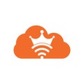 King Wifi cloud shape concept Logo template Vector.