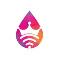 King Wifi drop shape concept Logo template Vector.