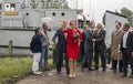 King Willem Alexander and Queen maxima leaving the minesweeper i Royalty Free Stock Photo