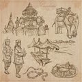 Kingdom of Cambodia - Hand drawn vector pack Royalty Free Stock Photo