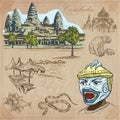 Kingdom of Cambodia - Hand drawn vector pack