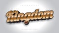 Kingdom Editable Text Effect in Black and Gold Royalty Free Stock Photo