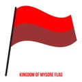 Kingdom of Mysore (1399-1950) Flag Waving Vector on White Background. Indian Historical Flag
