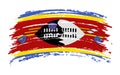 Kingdom of eSwatini flag in grunge brush stroke, vector