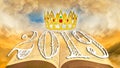 kingdom god heaven open bible golden crown jesus christ jehovah prophecy open book