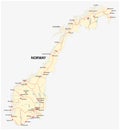 Kingdom of Norway vector road map