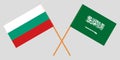 Kingdom of Saudi Arabia and Bulgaria. The KSA and Bulgarian flags. Official proportion. Correct colors. Vector