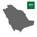 Kingdom of Saudi Arabia country grey vector map on isolated white background for travel, middle east, and geography concepts.