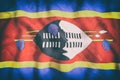 Kingdom of Swaziland flag waving