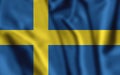 Kingdom of Sweden flag blowing in the wind. Background texture. 3d Illustration. Royalty Free Stock Photo