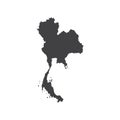 Kingdom of Thailand map silhouette Royalty Free Stock Photo