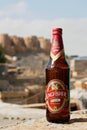 Kingfisher beer in the bottle, brewed by United Breweries Group.
