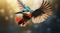 Kingfisher In Flight: Beautiful Bird Wallpaper In Uhd Royalty Free Stock Photo