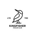 Kingfisher line logo vector design Royalty Free Stock Photo