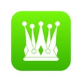 Kingly crown icon digital green