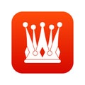 Kingly crown icon digital red