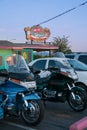 Kingman, Arizona. May 2010: Motorcycles Honda Gold Wing GL1500 parked in front of Mr. D`z Route 66 Diner Royalty Free Stock Photo