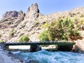 Boyden Caverns view from Kings River Bridge in Kings canyon national Park California Royalty Free Stock Photo