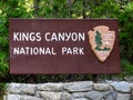 Kings Canyon National Park sign board Royalty Free Stock Photo