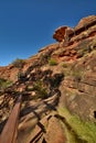 Rim walk stairway. Kings Canyon. Watarrka National Park. Northern Territory. Australia Royalty Free Stock Photo