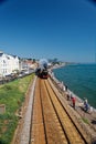 Dawlish England. Kings class steam train on coastal rail