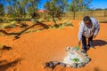 Australian aboriginal smoking ceremony Royalty Free Stock Photo