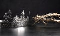 Kings Crown and the Crown of Thorns Royalty Free Stock Photo