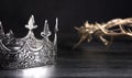 Kings Crown and the Crown of Thorns Royalty Free Stock Photo