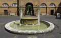 KINGS LYNN, UNITED KINGDOM - Aug 07, 2019: A unique fountain in the stable courtyard of Houghton Hall