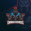 Kings mascot logo design vector with modern illustration concept style for badge, emblem and t shirt printing. Dark kings