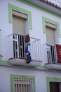 3 Kings pay a visit in Frigiliana an old Moorish village above Nerja on the Costa del Sol in Southern Spain