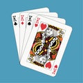 Kings poker on blue Royalty Free Stock Photo