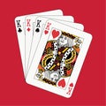 Kings poker on red Royalty Free Stock Photo