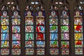 Kings Stained Glass Notre Dame Cathedral Paris France Royalty Free Stock Photo