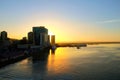 Kings Wharf in Port of Spain at Trinidad at sunrise